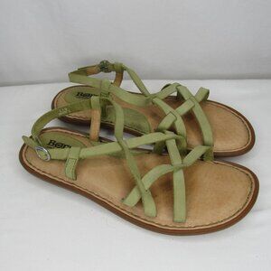 Born Green Leather Strappy Sandal Summer Beach Women's 8
